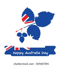 Abstract background design for Happy 26 January of Australia day. Leaves shape flag.