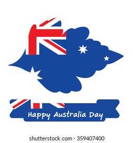Abstract background design for Happy 26 January of Australia day. Leaves shape flag.