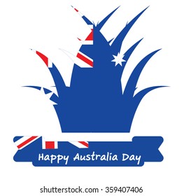 Abstract background design for Happy 26 January of Australia day. Leaves shape flag.