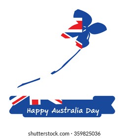 Abstract background design for Happy 26 January of Australia day. Leaves shape flag.