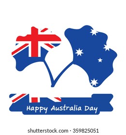Abstract background design for Happy 26 January of Australia day. Leaves shape flag.