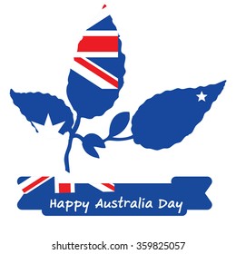 Abstract background design for Happy 26 January of Australia day. Leaves shape flag.