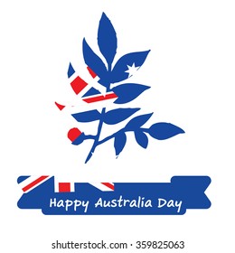 Abstract background design for Happy 26 January of Australia day. Leaves shape flag.