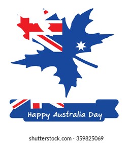 Abstract background design for Happy 26 January of Australia day. Leaves shape flag.
