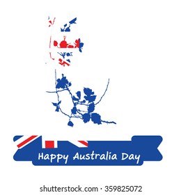 Abstract background design for Happy 26 January of Australia day. Leaves shape flag.