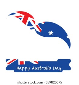 Abstract background design for Happy 26 January of Australia day. Leaves shape flag.