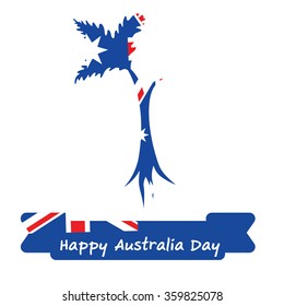 Abstract background design for Happy 26 January of Australia day. Leaves shape flag.