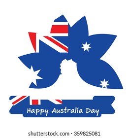 Abstract background design for Happy 26 January of Australia day. Leaves shape flag.