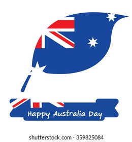 Abstract background design for Happy 26 January of Australia day. Leaves shape flag.