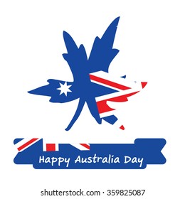 Abstract background design for Happy 26 January of Australia day. Leaves shape flag.