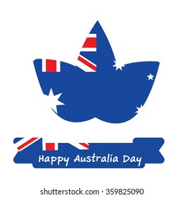 Abstract background design for Happy 26 January of Australia day. Leaves shape flag.