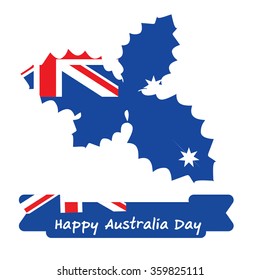 Abstract background design for Happy 26 January of Australia day. Leaves shape flag.