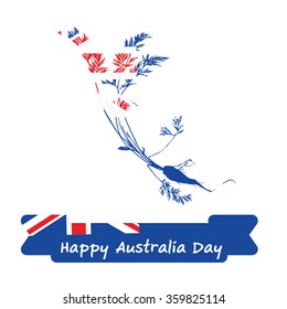 Abstract background design for Happy 26 January of Australia day. Leaves shape flag.
