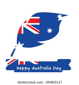 Abstract background design for Happy 26 January of Australia day. Leaves shape flag.