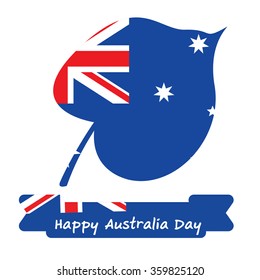 Abstract background design for Happy 26 January of Australia day. Leaves shape flag.