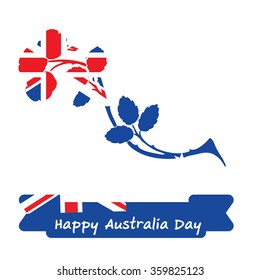 Abstract background design for Happy 26 January of Australia day. Leaves shape flag.