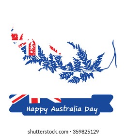 Abstract background design for Happy 26 January of Australia day. Leaves shape flag.