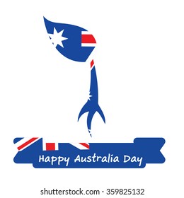 Abstract background design for Happy 26 January of Australia day. Leaves shape flag.