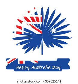 Abstract background design for Happy 26 January of Australia day. Leaves shape flag.