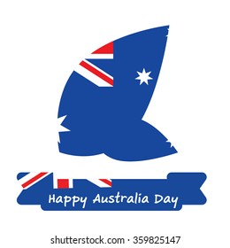 Abstract background design for Happy 26 January of Australia day. Leaves shape flag.