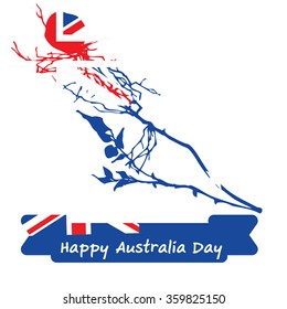Abstract background design for Happy 26 January of Australia day. Leaves shape flag.