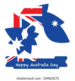 Abstract background design for Happy 26 January of Australia day. Leaves shape flag.