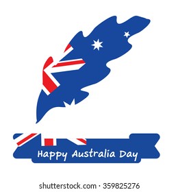 Abstract background design for Happy 26 January of Australia day. Leaves shape flag.