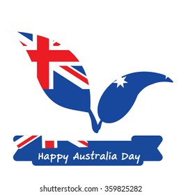 Abstract background design for Happy 26 January of Australia day. Leaves shape flag.