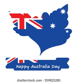 Abstract background design for Happy 26 January of Australia day. Leaves shape flag.