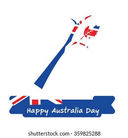 Abstract background design for Happy 26 January of Australia day. Leaves shape flag.