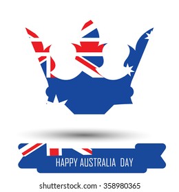 Abstract background design for Happy Australia Day. Crown shape flag