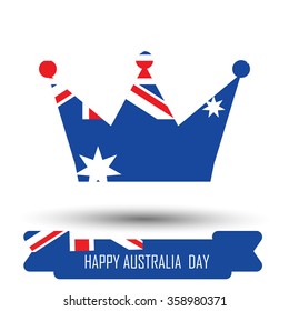 Abstract background design for Happy Australia Day. Crown shape flag