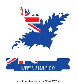 Abstract background design for Happy Australia Day.26 January of Australia day. Leaves shape flag.