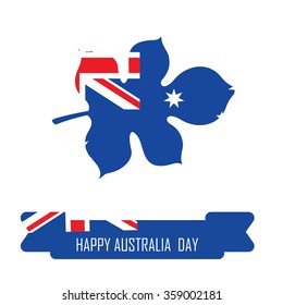 Abstract background design for Happy Australia Day.26 January of Australia day. Leaves shape flag.