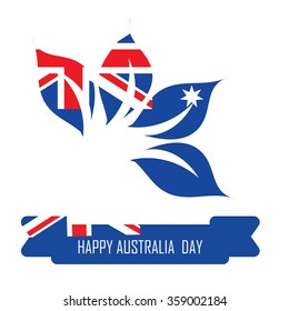 Abstract background design for Happy Australia Day.26 January of Australia day. Leaves shape flag.
