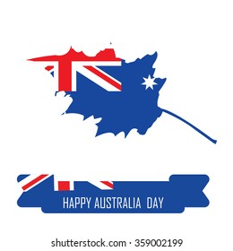 Abstract background design for Happy Australia Day.26 January of Australia day. Leaves shape flag.