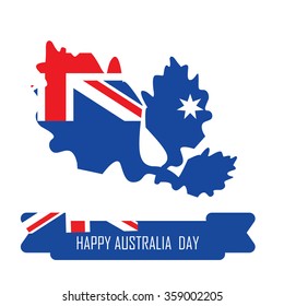 Abstract background design for Happy Australia Day.26 January of Australia day. Leaves shape flag.