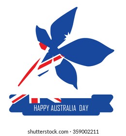Abstract background design for Happy Australia Day.26 January of Australia day. Leaves shape flag.