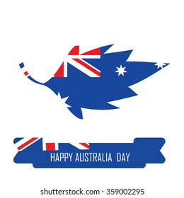 Abstract background design for Happy Australia Day.26 January of Australia day. Leaves shape flag.