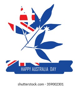 Abstract background design for Happy Australia Day.26 January of Australia day. Leaves shape flag.