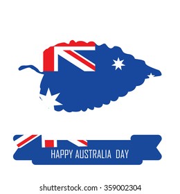 Abstract background design for Happy Australia Day.26 January of Australia day. Leaves shape flag.