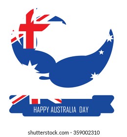 Abstract background design for Happy Australia Day.26 January of Australia day. Leaves shape flag.