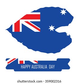 Abstract background design for Happy Australia Day.26 January of Australia day. Leaves shape flag.