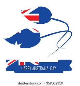 Abstract background design for Happy Australia Day.26 January of Australia day. Leaves shape flag.