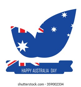 Abstract background design for Happy Australia Day.26 January of Australia day. Leaves shape flag.