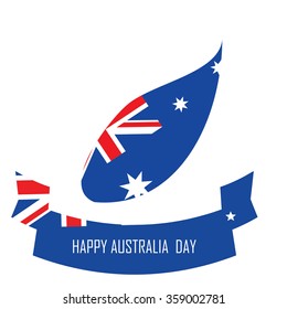 Abstract background design for Happy Australia Day.26 January of Australia day. Leaves shape flag.