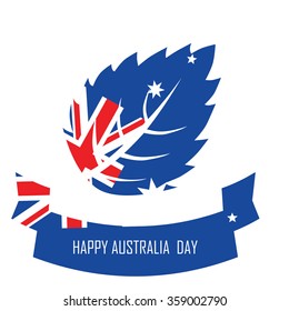 Abstract background design for Happy Australia Day.26 January of Australia day. Leaves shape flag.