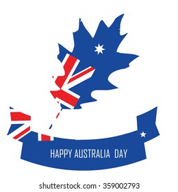 Abstract background design for Happy Australia Day.26 January of Australia day. Leaves shape flag.