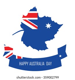 Abstract background design for Happy Australia Day.26 January of Australia day. Leaves shape flag.