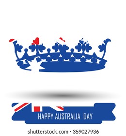 Abstract background design for Happy Australia Day. Crown shape flag
